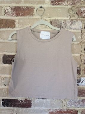 Neutral Ground Women's Boxy Crop Tank - Taupe